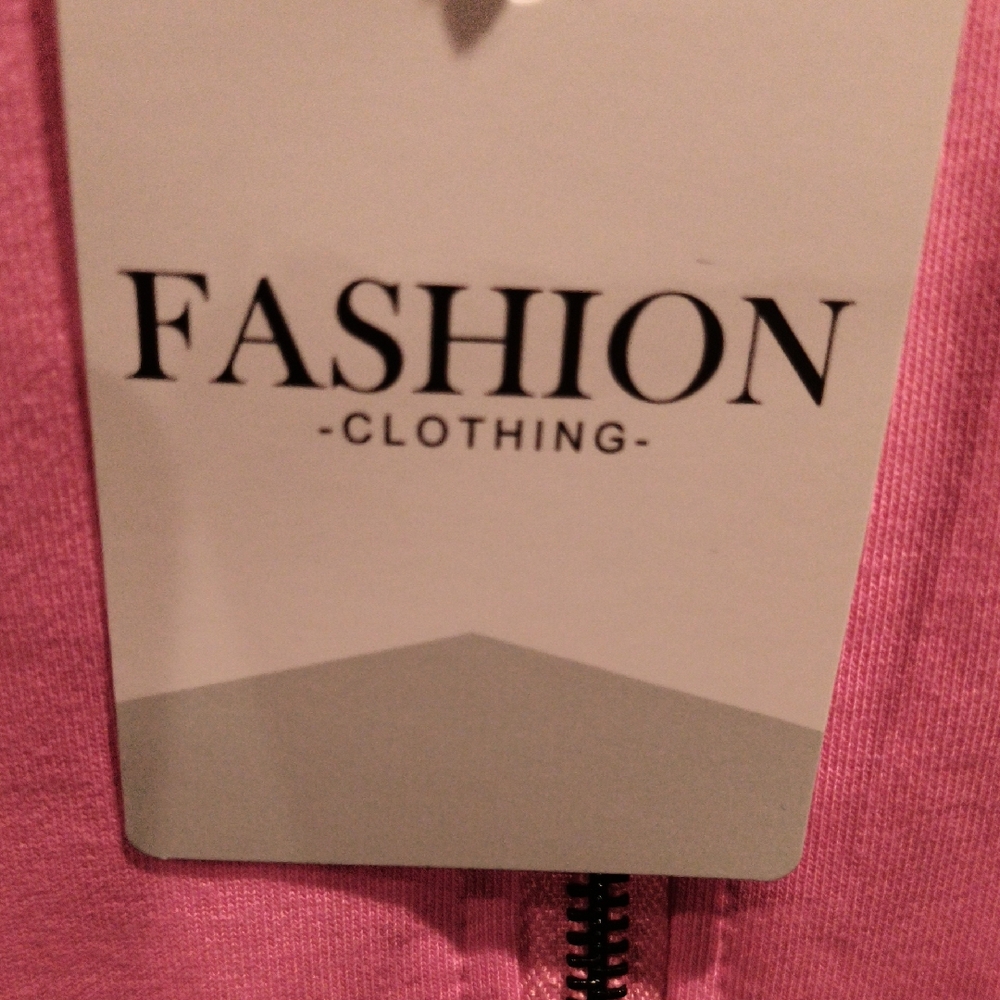 Pink FASHION Clothing Hooded Jumpsuit/Romper w Frayed Trim Medium